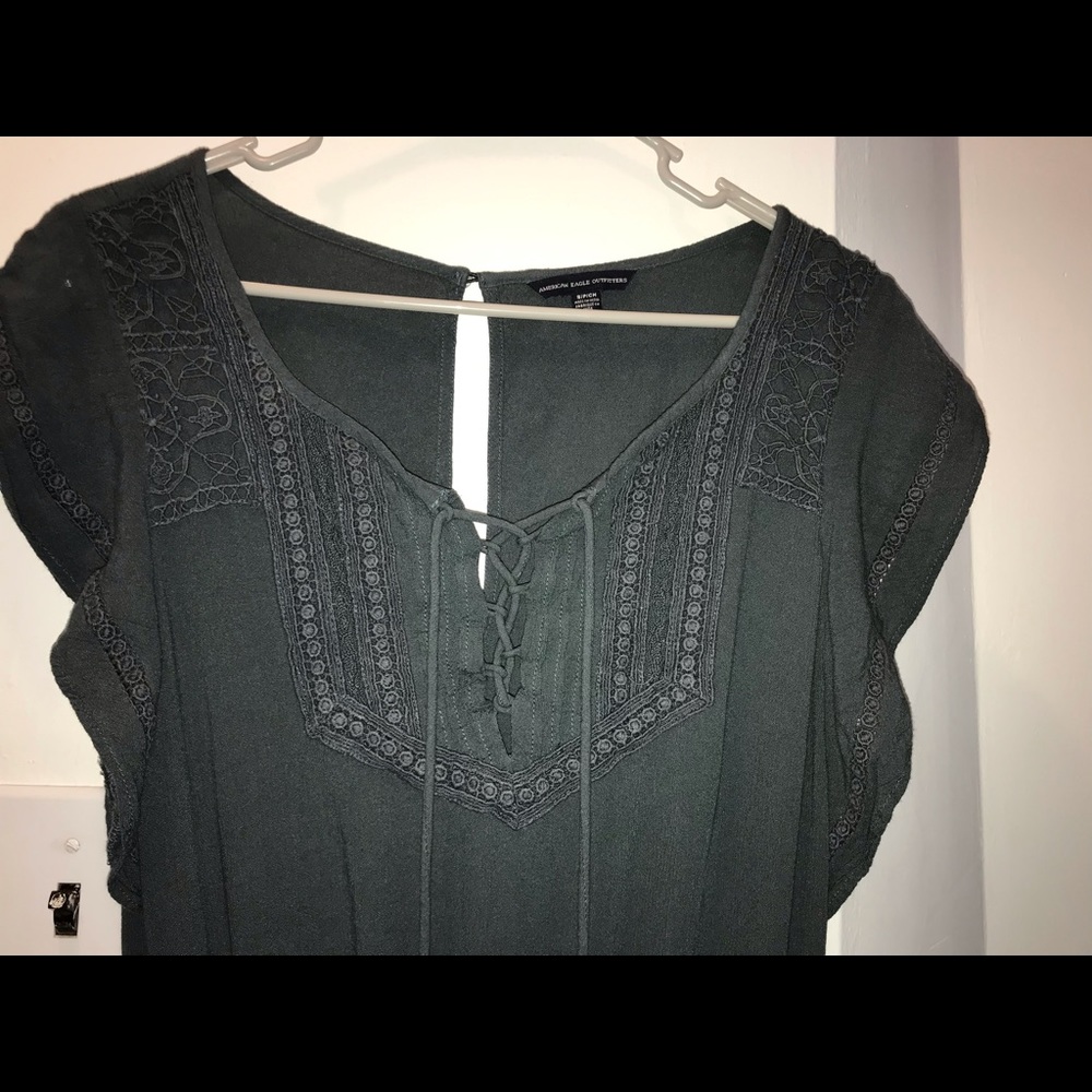 American eagle bohemian chic dark blue romper - Picture 4 of 8